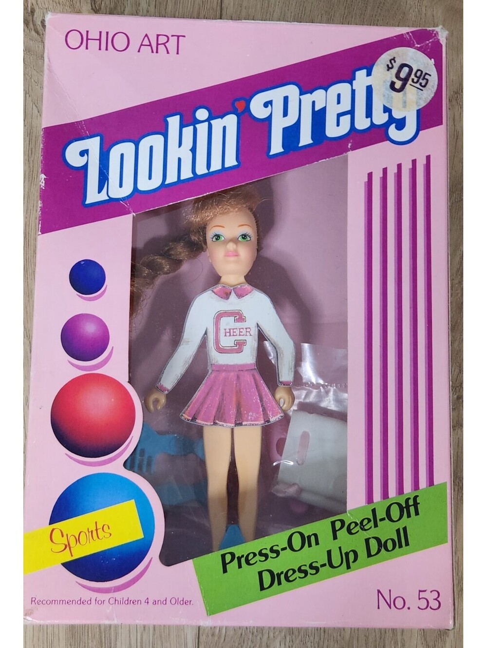 Vintage Ohio Art Lookin Pretty #53 Sports Press On Peel Off Dress Up Doll New!